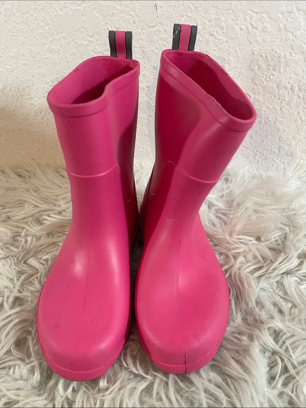 TOTES Everywear Pink Rubber Waterproof Rain Boots Slip In Lightweight Size 13-1